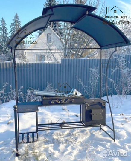 Мангал с крышей