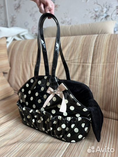 Сумка переноска для маленьких собак черная PA