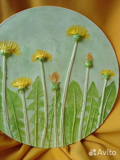 Ботанический барельеф 28см. Декор для дома