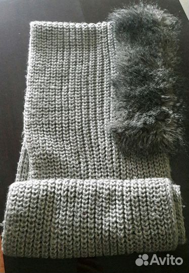 Б/у Снуд с искусственным мехом