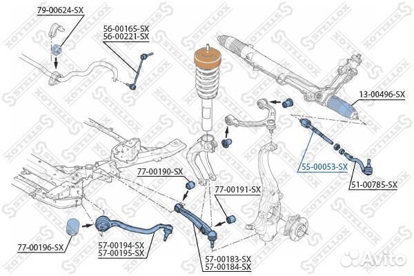 Тяга рулевая bmw x5 all 07