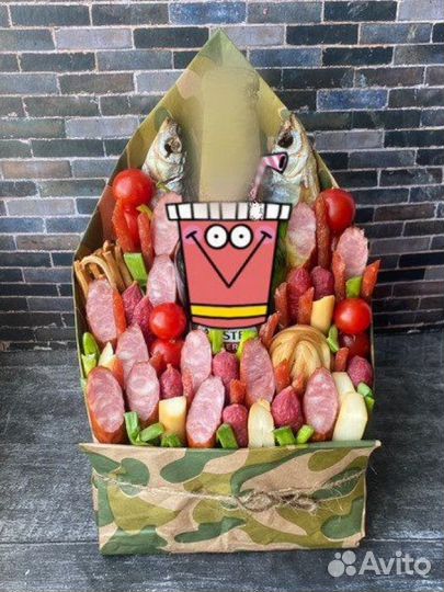 Съедобные букеты мужские с закусками