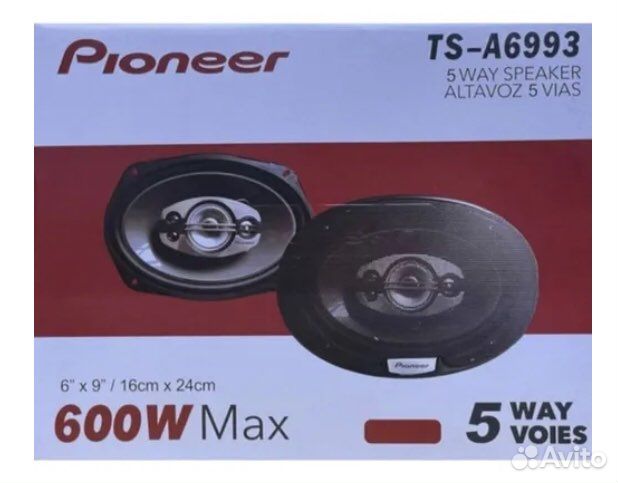 Новые Pioneer - 2 овальных динамика (блины 6х9)