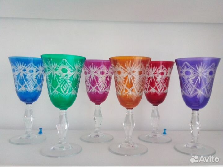 Фужеры цветное стекло