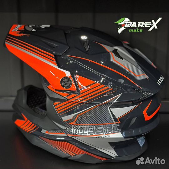 Шлем kioshi Holeshot 801 red кроссовый (размер M)