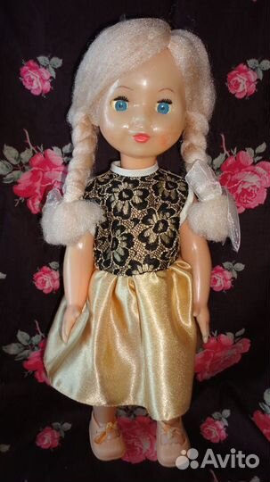 Кукла СССР паричковая 50 см / игрушка старая