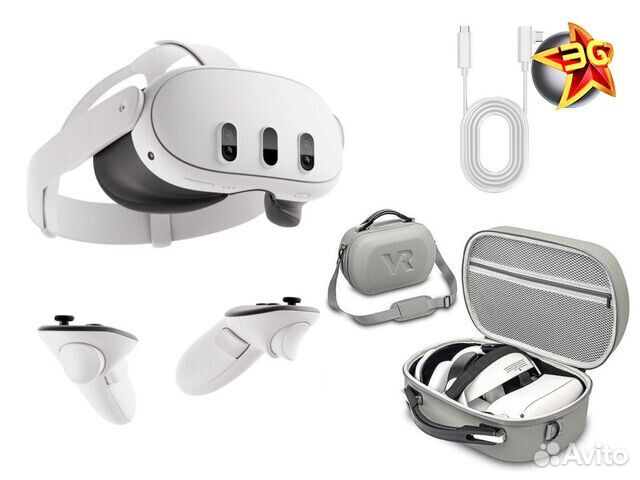 Шлем Oculus Quest 3 512GB + кабель Oculus 5м + Защ