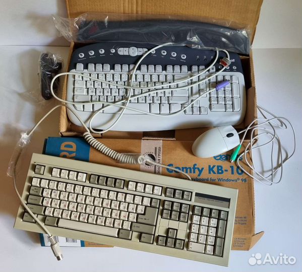 Две ретро клавиатуры Ok 100M Din 5, Microsoft PS/2