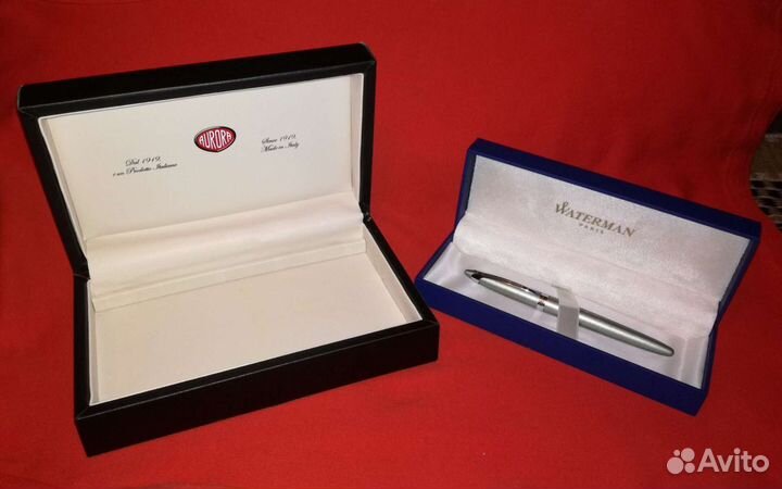 Ручки Aurora,Waterman в футлярах.Степлер,лупа