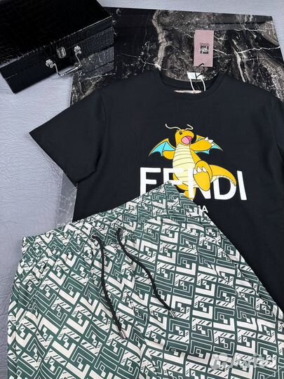 Fendi set шорты и футболка