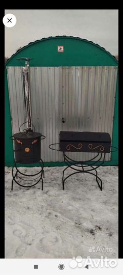 Мангал с печью под казан