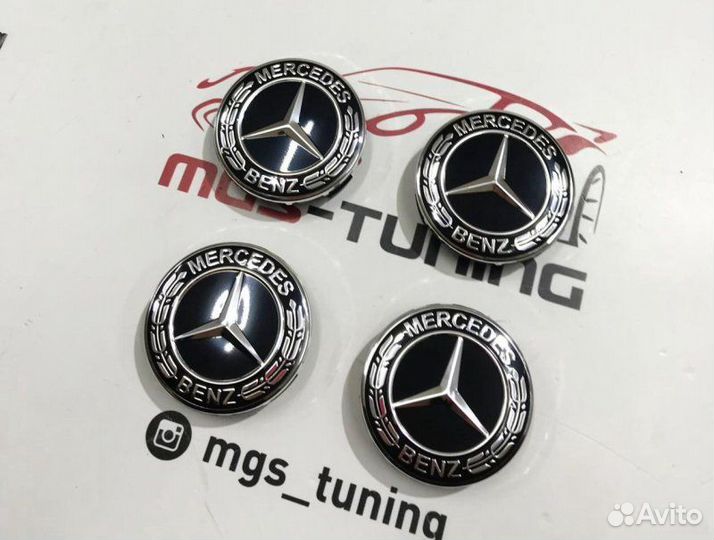 Колпачки Mercedes Benz Classic new черный 4 шт