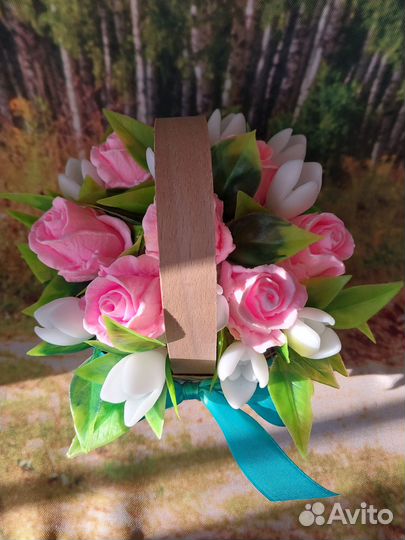 Букет из мыла в корзинке