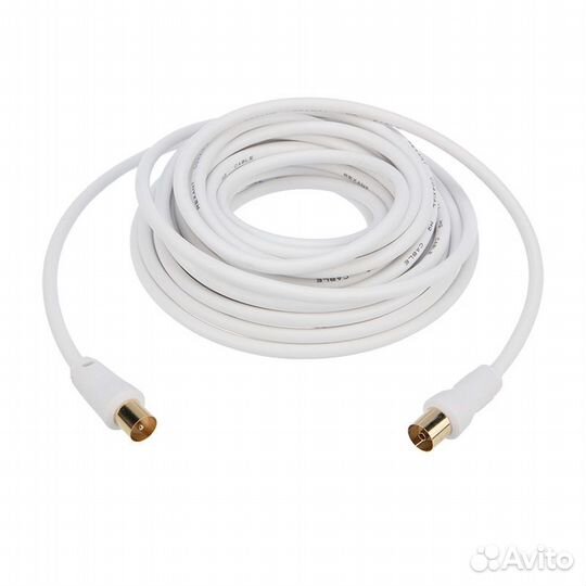 Шнур тв гнездо - тв штекер, длина 5 метров, белый