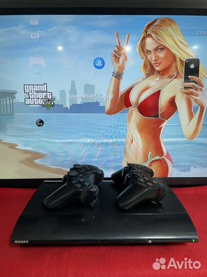 Sony PS3 500 gb Прошитая 40 игр 2 геймпада