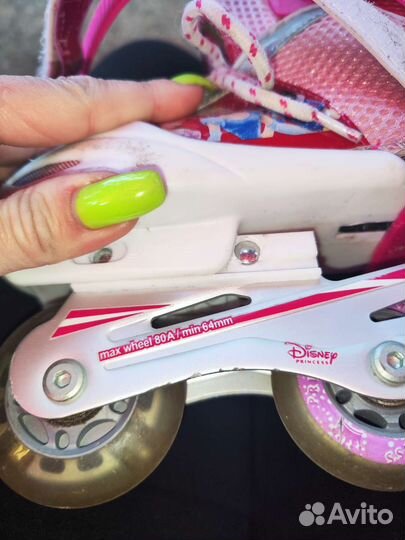 Коньки роликовые раздвижные для девочки от 18.5 см