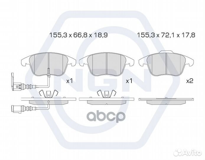 Колодки тормозные дисковые керамические перед