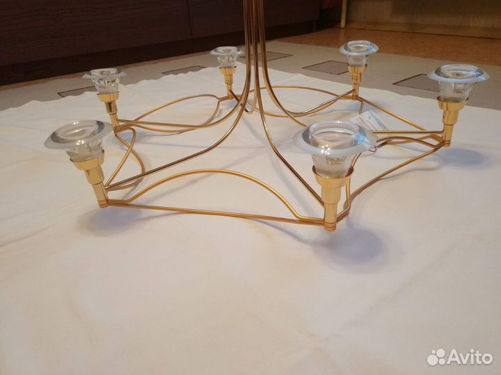 Люстра потолочная позолоченная новая, Испания