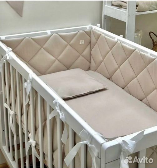 Бортики стеганые в кроватку MamiBro