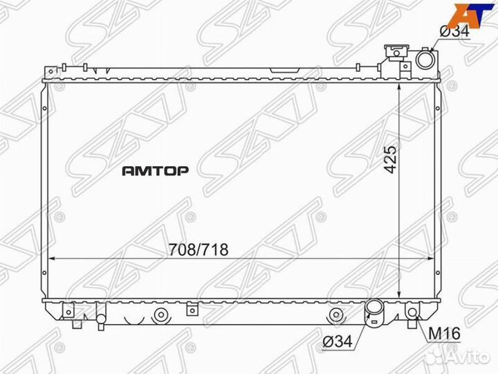 SAT TY0006-175 Радиатор Toyota Crown 99-07 / Brevi