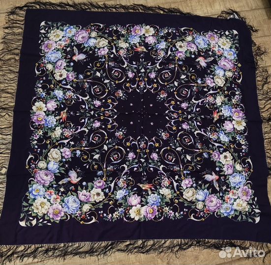 Павлопосадский платок «Праздник души» шелк новый