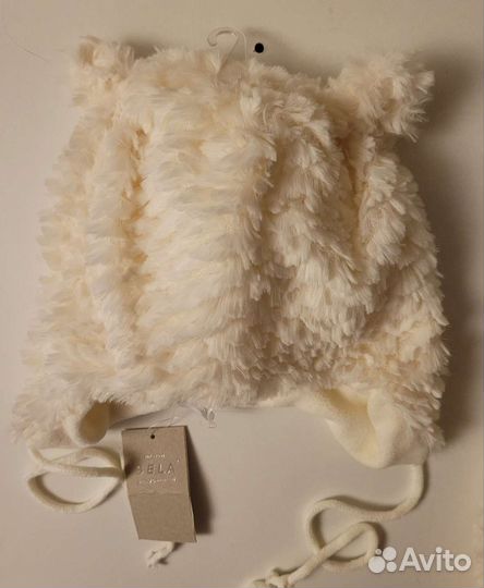 Детские шапочки для девочек (новые), варежки пух