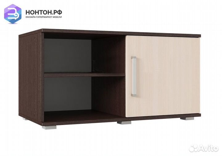 Тумба для обуви Белла дуб беленый / венге