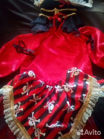 Костюм маскарадный # Пиратка красная#