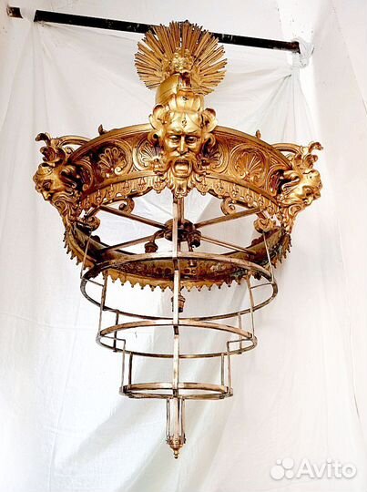 Старинная люстра 19 век бронза
