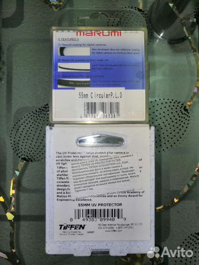 Фото фильтры поляризационный и защитный UV 55 мм