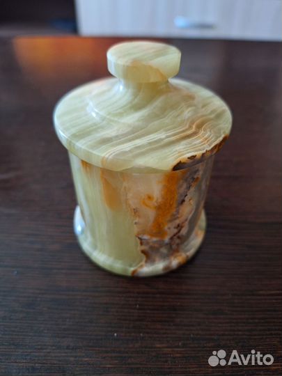 Сахарница солонка из натурального оникса,новая