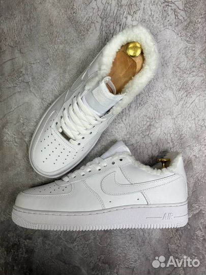 Зимние Nike AF1: Белый Комфорт мужские