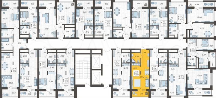 Квартира-студия, 23,7 м², 18/19 эт.