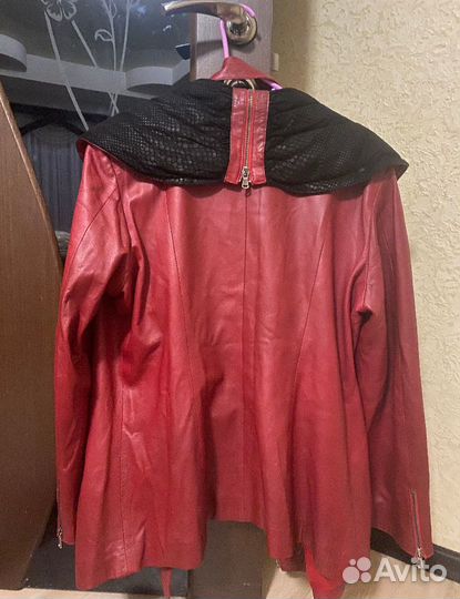 Женская бордовая (бургунди) кожаная куртка из Турц
