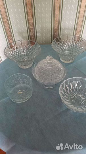 Конфетницы и салатники хрустальные