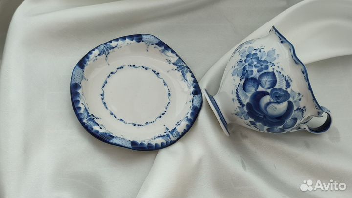 Чайная пара Алехина тонкостенный фарфор