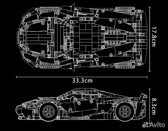 Аналог Лего Конструктор Спорткар McLaren 720S