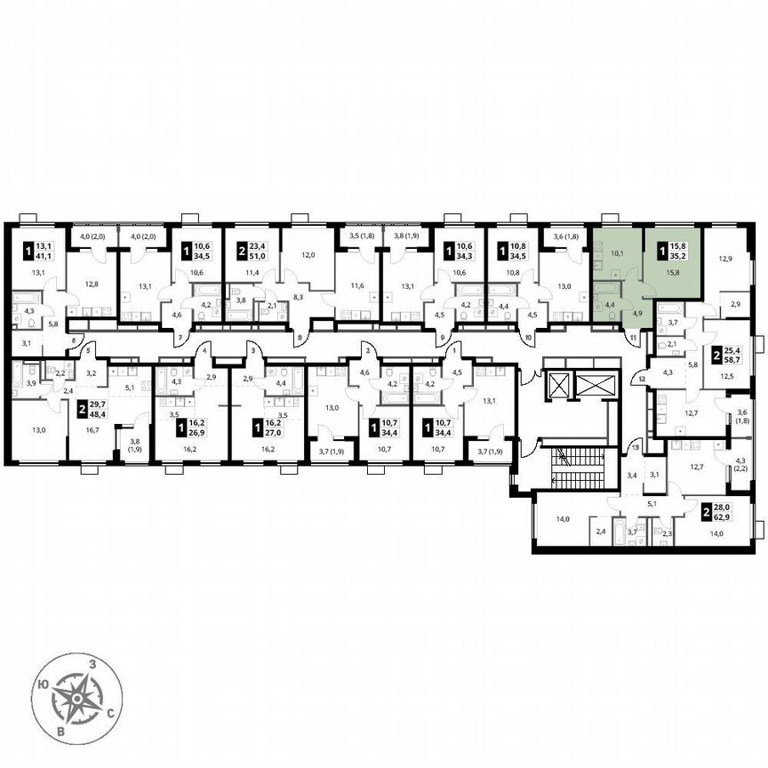 1-к. квартира, 35,2 м², 2/18 эт.