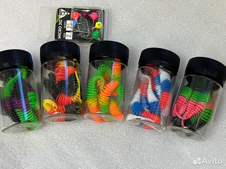 Форелевые приманки Пламп. Трехцветные и микроджиг