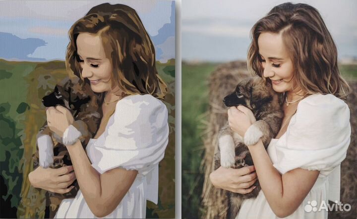 Картина по номерам на заказ по фото, 40 на 50 см