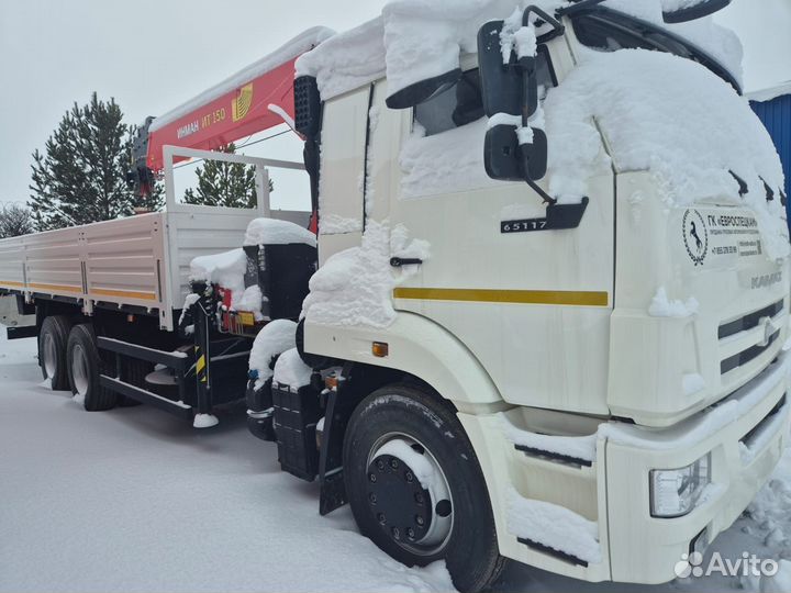 Бортовой грузовик КАМАЗ 65117 с КМУ Инман, 2024