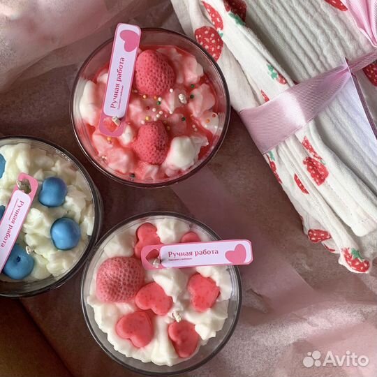 Свечи-десерты ручной работы, Tissu