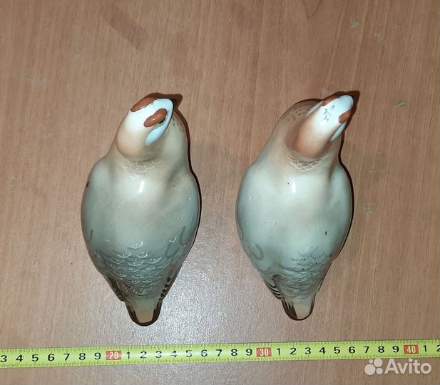 Две статуэтки Куропатка, лфз, фарфор