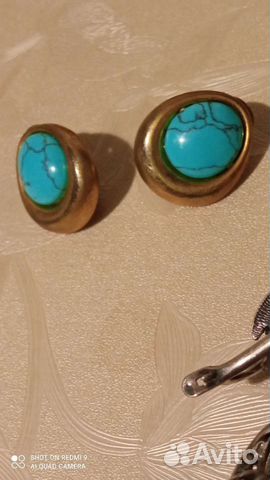 Кулон бирюза клипсы браслеты