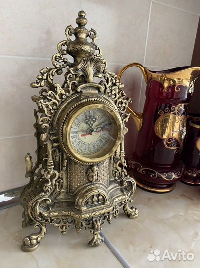 Комплект часы бронза и канделябры с электикой разб
