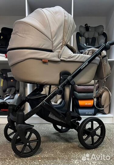 Коляска 2 в 1 Pituso Confort, кожа Капучино