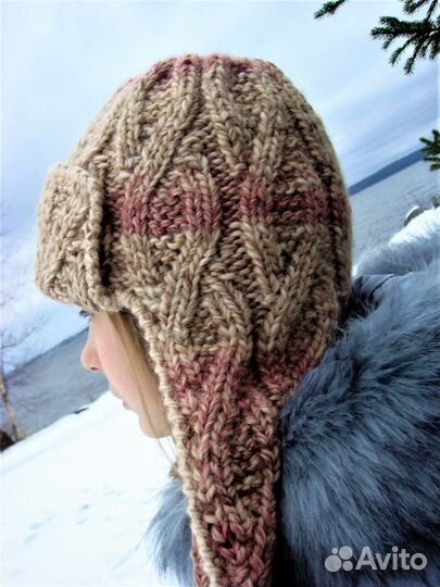 Шапка с ушками женская