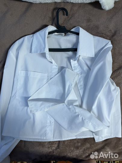 Белая укороченная рубашка