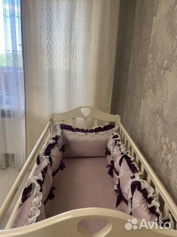 Детская кровать с бортом и матрасом