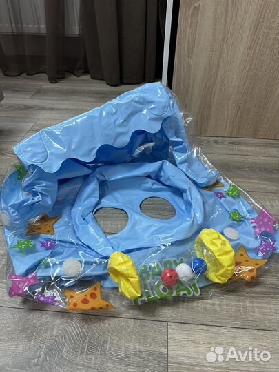 Надувной детский круг с навесом